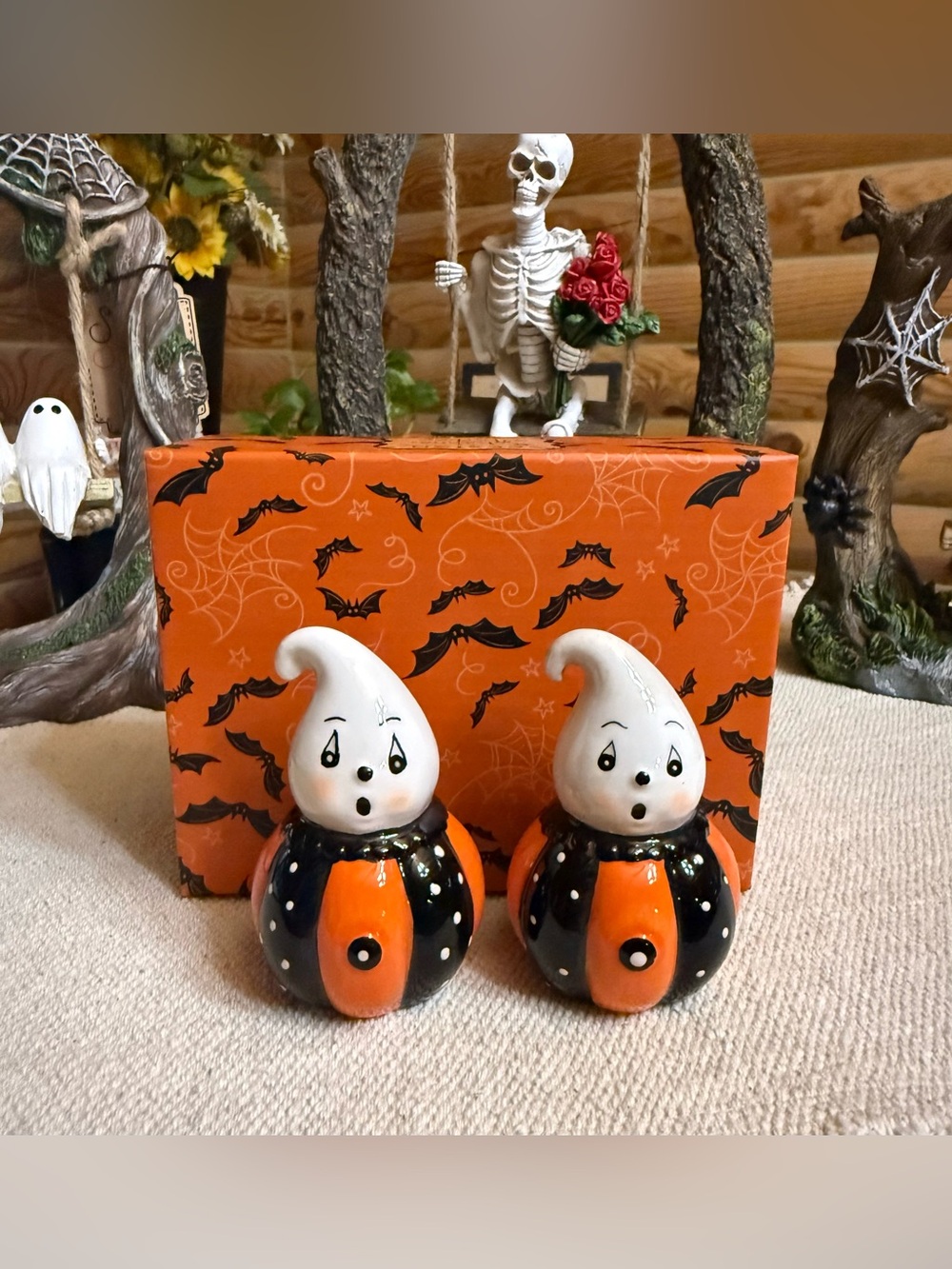GHOST HALLOWEEN Salt and Pepper Shakers Set • Johanna Parker
